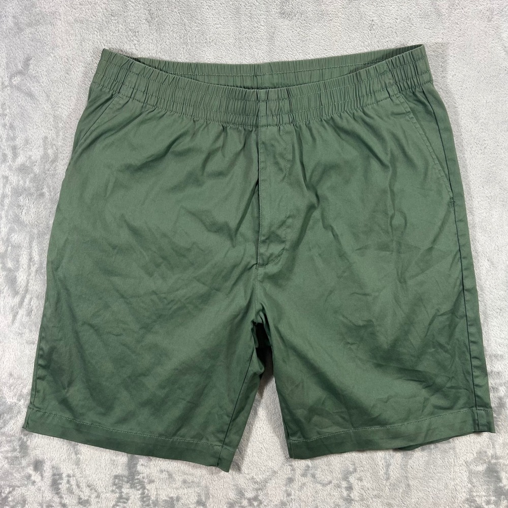 UNIQLO Stretch Easy Shorts Mens XL Green Excellent Elastic Waist 372-464822